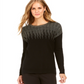 Alfani Women's Metallic-Detail Vented-Hem Sweater  Black Size Petite S