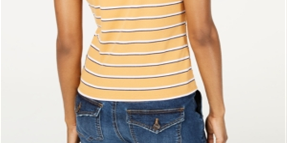 Ultra Flirt Junior's Rib Knit Crew Neck T-Shirt Brown  Size XS