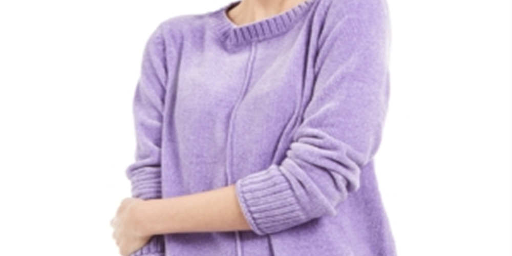 Style & Co Women's Chenille Sweater Purple Size 2XL