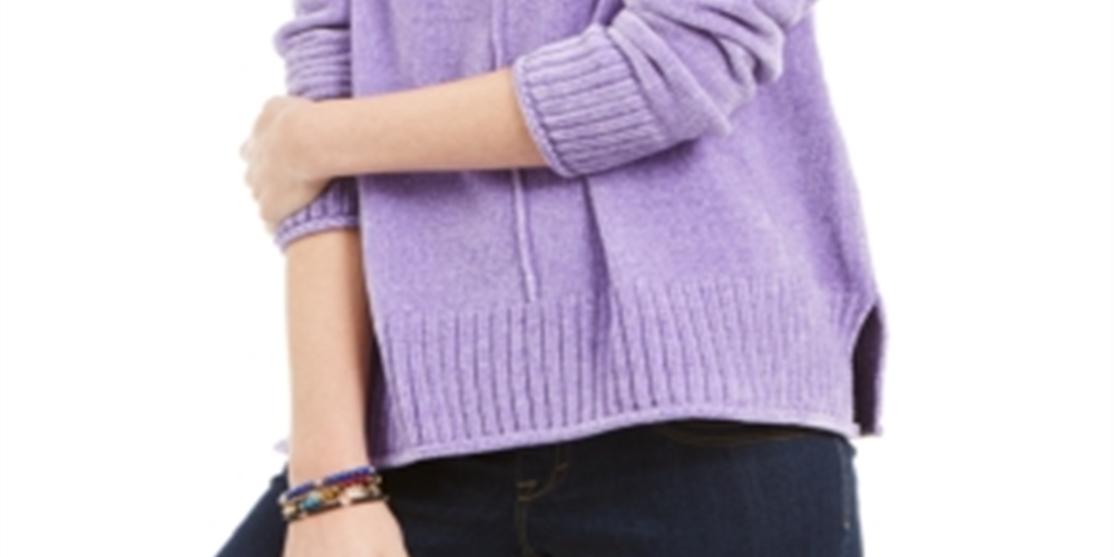Style & Co Women's Chenille Sweater Purple Size 2XL