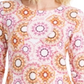 JM Collection Women's Printed 3/4 Sleeve Jacquard Top Pink Size 2XL
