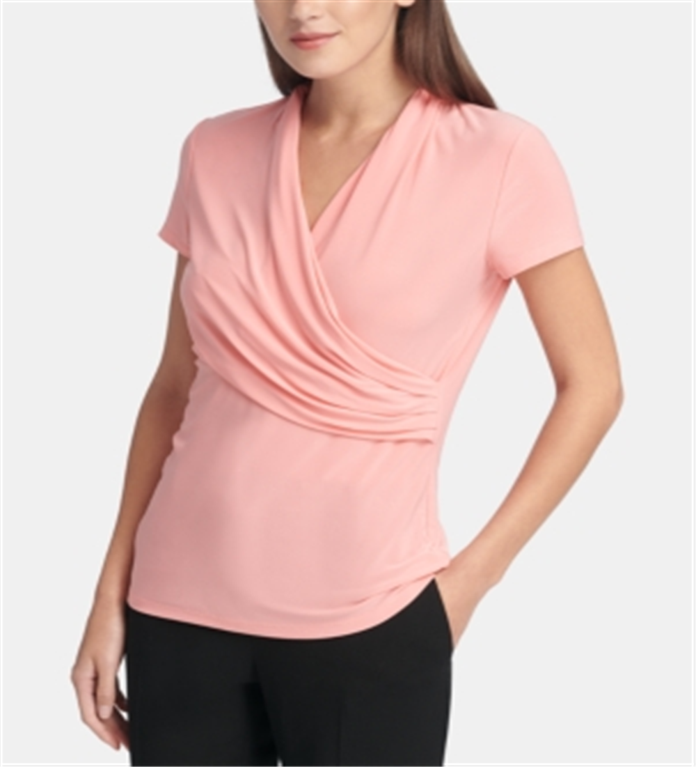 DKNY Women's Ruched Top Orange Size Large