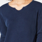 Style & Co Women's Split Neck Cotton Thermal Top Blue Size XL
