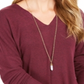 Style & Co Women's Drop Shoulder V Neck Tunic Red Size Small