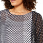 Alfani Women's Angel Sleeve Sheer Blouson Top Green  Size S