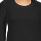 Style & Co Women's Textured Round Neck Long Sleeve Sweater Black Size Petite X-Large