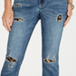 INC International Concepts Women's Animal Print Boyfriend Jeans  Black Size 2