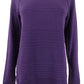 Karen Scott Women's Cotton Textured Stripe Sweater Purple Size X-Small