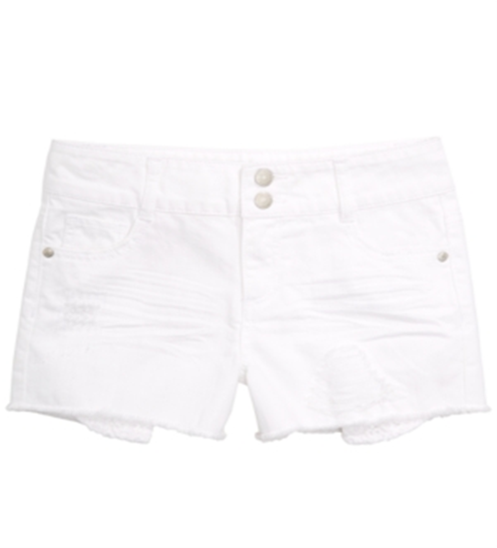 Epic Threads Big Girl's Frayed Hem Denim Shorts White Size 8