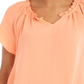 Style & Co Women's Ruffled Trim Flutter Sleeve Top Orange Size Petite S