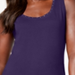 Karen Scott Women's Cotton Studded Tank Purple- Size Petite M