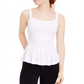 Derek Heart Junior's Smocked Waist Peplum Top White Size L