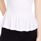 Derek Heart Junior's Smocked Waist Peplum Top White Size L