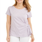 Style & Co Women's Printed Tie Side Top Purple Size XL
