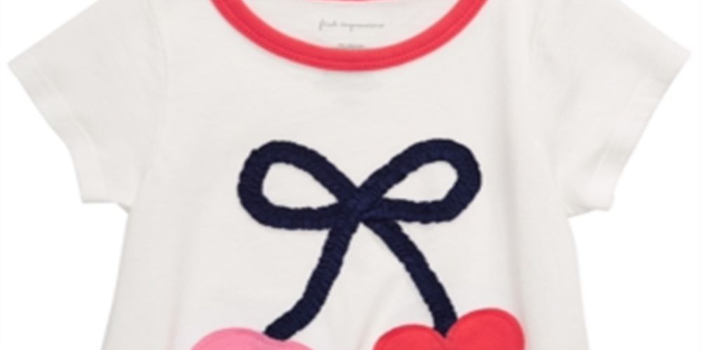 First Impressions Baby Girl's Cotton Cherry T-Shirt White Size 6-9 M