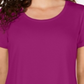 JM Collection Women's Scoop Neck Top- Purple Size -L