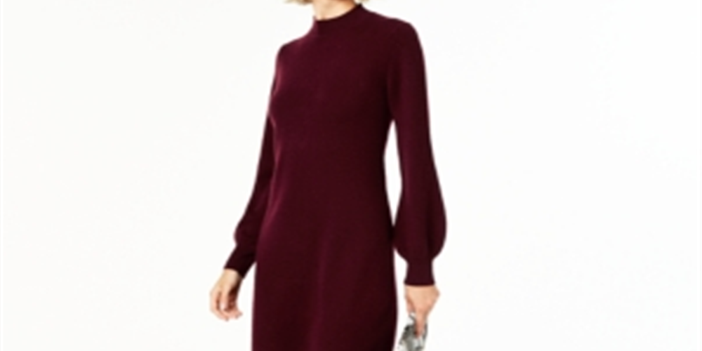 Charter Club Women's Mock Neck Cashmere Sheath Dress Red Size X-Large