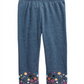 First Impressions Toddler Girl's Floral Border Leggings Blue Size 4 T