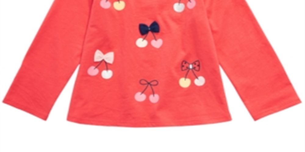 First Impressions Infant Girl's Cherries Print Cotton T-Shirt Orange Size 3-6 M