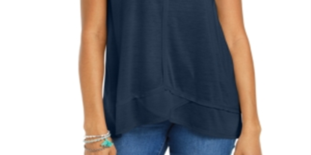 Style & Co Women's High Low Tank Top Blue Size XS