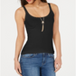 Style & Co Women's Lace Trim Tank Top Black Size Petite M