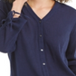 Charter Club Women's Gauzy Tie Sleeve Blouse Blue Size M