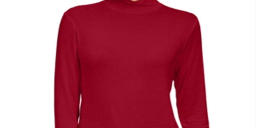 Style & Co Women's Mock Neck Top Red Size Petite S