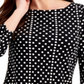 Charter Club Women's Supima Cotton Dot Print Top  Black Size XL