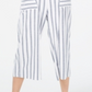 Monteau Women's Striped Cropped Jumpsuit -White Size Petite XL