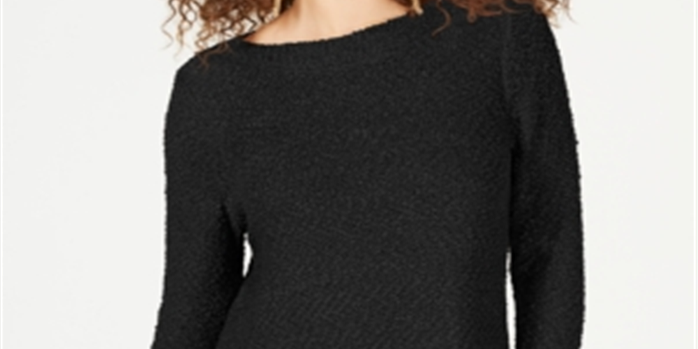 INC International Concepts Women's Shine Sweater Black Size Petite XL