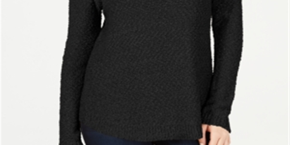 INC International Concepts Women's Shine Sweater Black Size Petite XL
