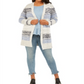 Style & Co Women's Striped Texture Cardigan Blue Size 0X