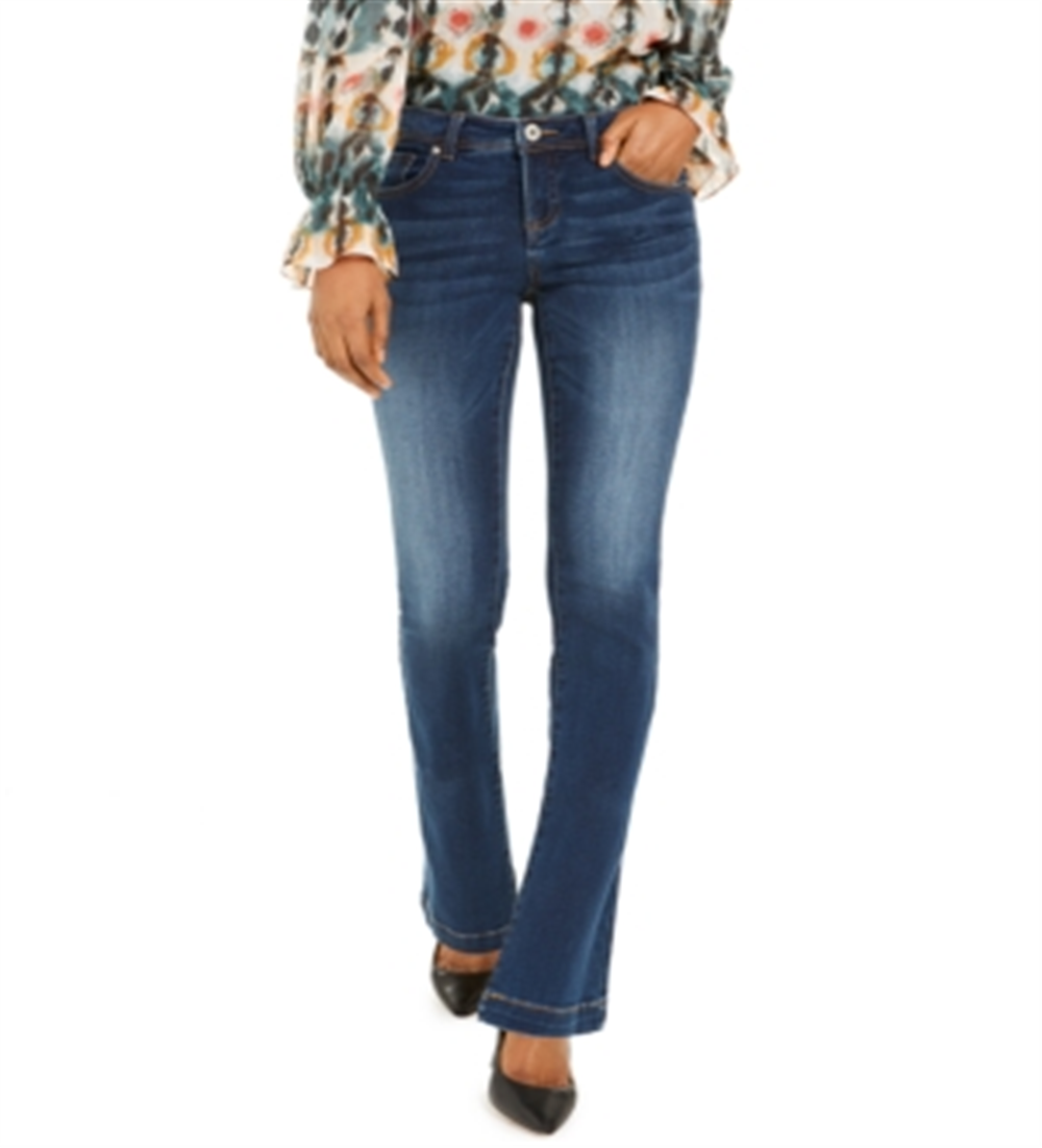 INC International Concepts Women's Bootcut Tummy Control Jeans Blue Size 10P