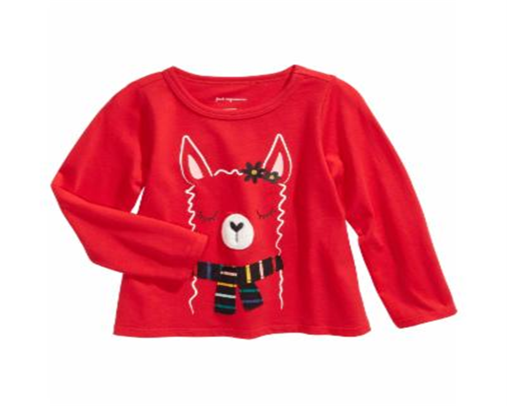 First Impressions Toddler Girl's Llama Print Cotton T-Shirt  Red Size 2T