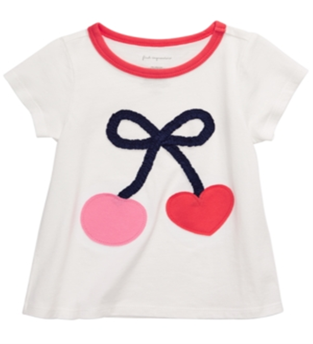 First Impressions Baby Girl's Cotton Cherry T-Shirt White Size 24 M