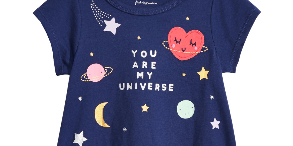First Impressions Baby Girl's Universe Print Cotton T-Shirt  Blue Size 3-6M