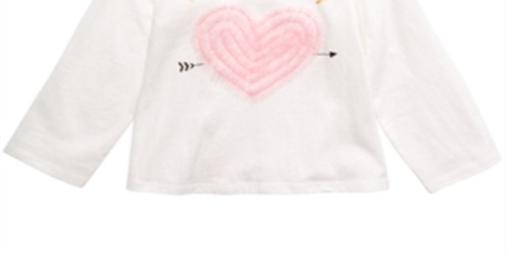 First Impressions Baby Girl's Cotton You Stole My Heart T-Shirt  White Size 18M