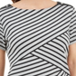 Karen Scott Women's Asymmetrical Striped Top Gray Size Small