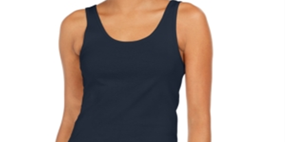 Style & Co Women's Cotton Tank Top Blue Size -S