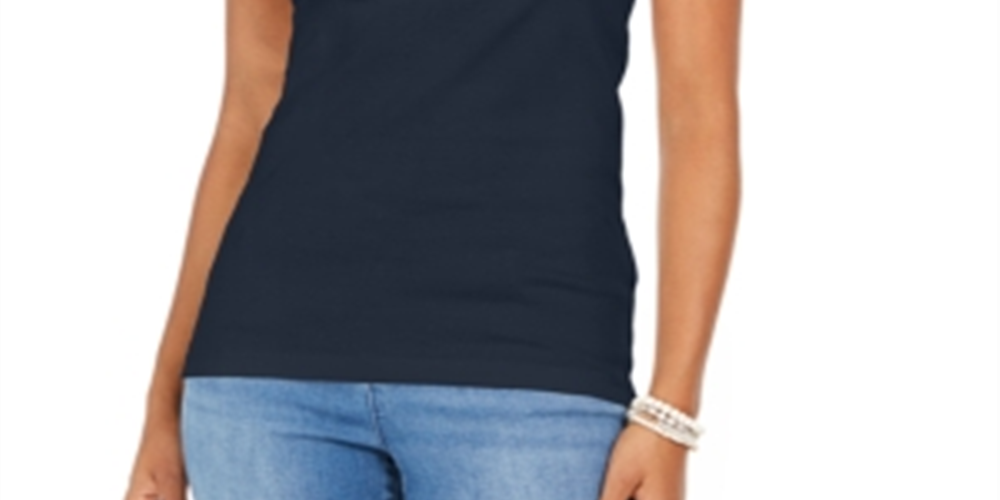 Style & Co Women's Cotton Tank Top Blue Size -S