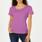 Karen Scott Women's Short Sleeve Scoop Neck Top Purple Size Small