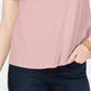 Charter Club Women's Cotton Lace Embellished T-Shirt Pink Size Small