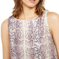 INC International Concepts Women's Snake Print Sequined Top Pink Size Petite X-Small