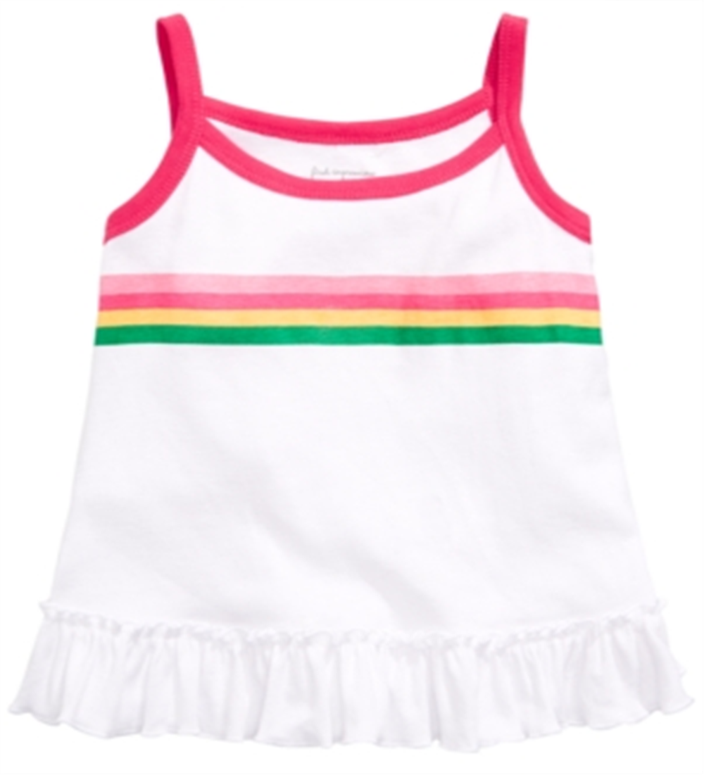 First Impressions Baby Girl's Striped Swing Top White Size 18 M