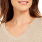 Karen Scott Women's Long Sleeve V Neck Sweater Brown Size Large