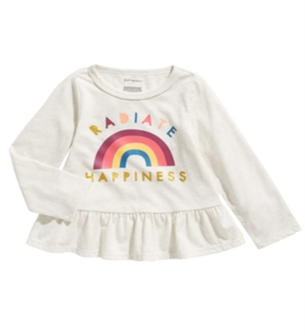 First Impressions Toddler Girl's Happiness Peplum T-Shirt Gray Size 2T
