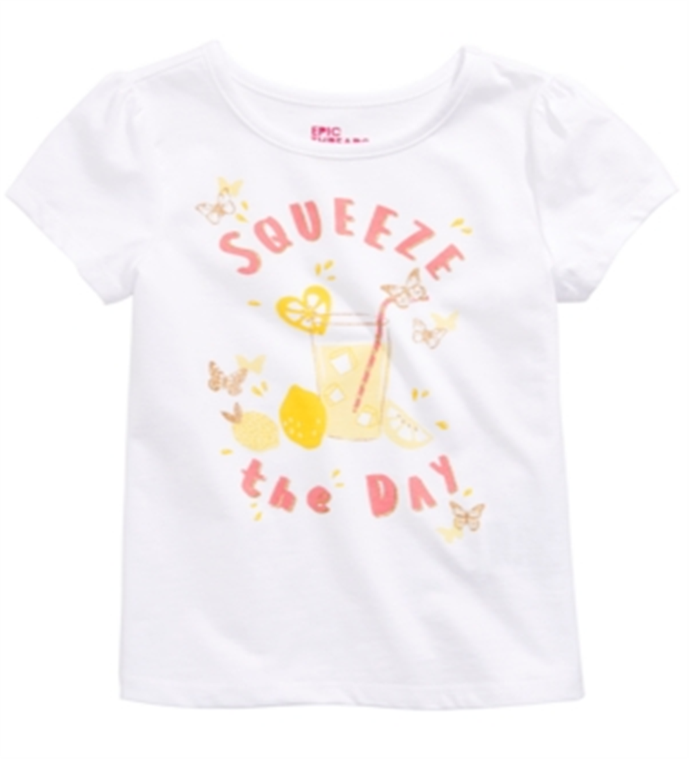 Epic Threads Little Girl's Squeeze the Day T-Shirt  White Size 5