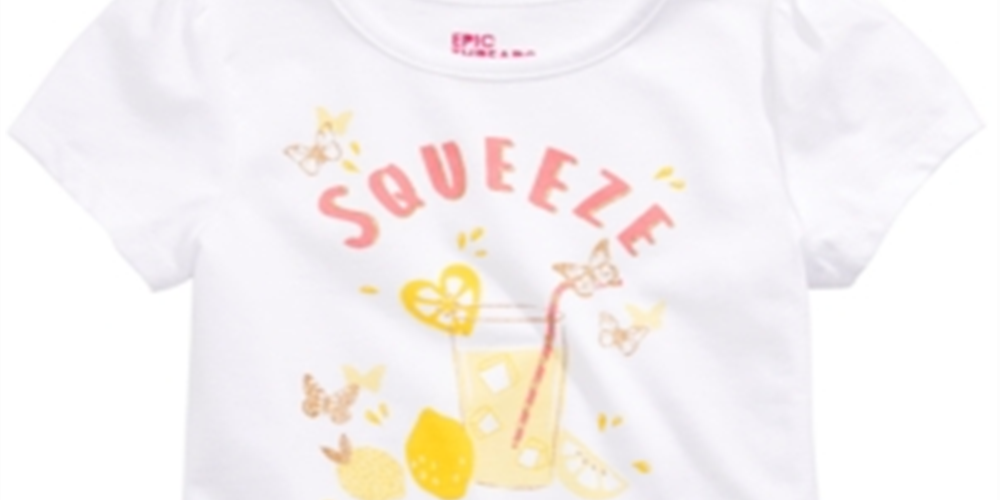 Epic Threads Little Girl's Squeeze the Day T-Shirt  White Size 5