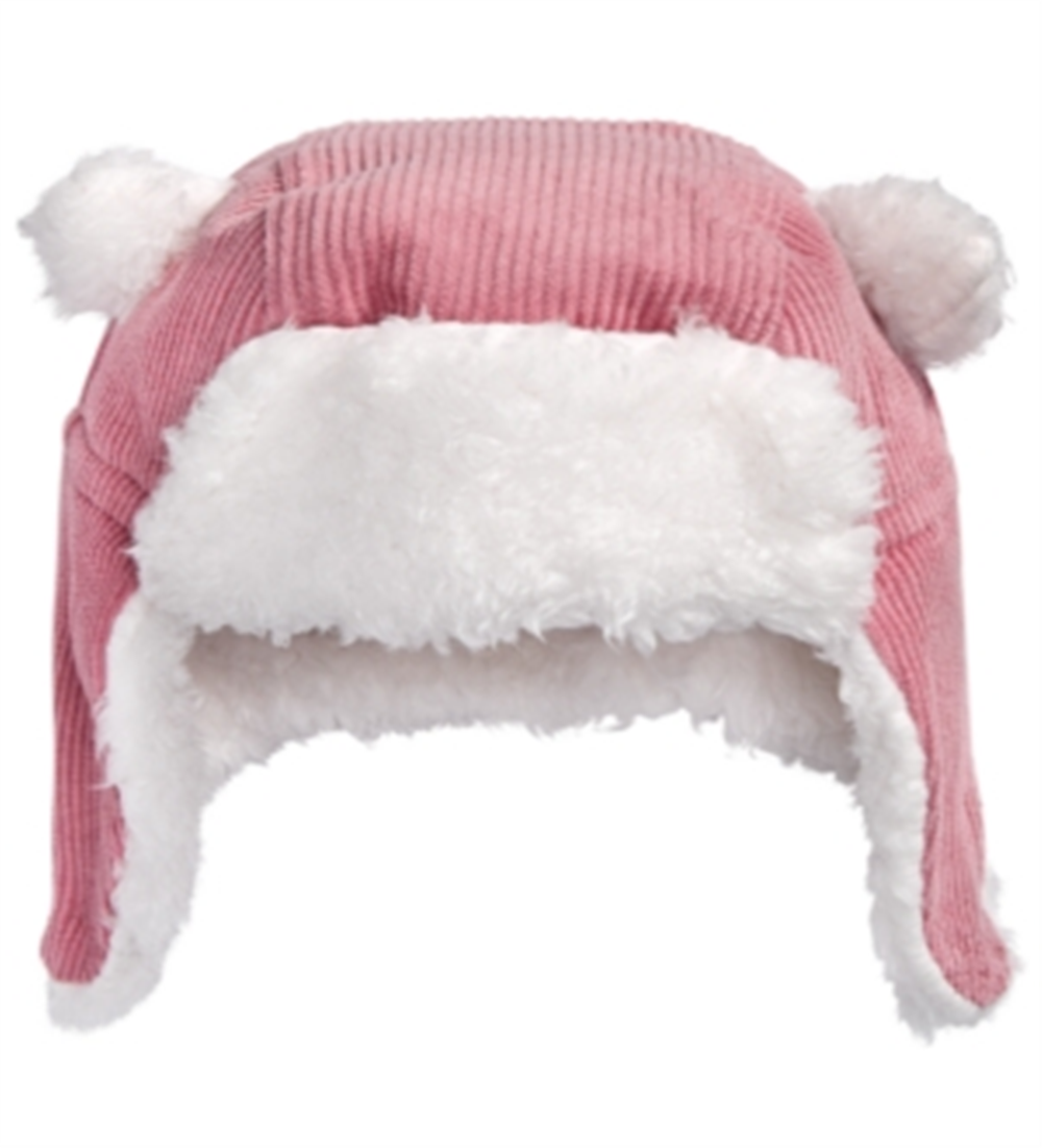 First Impressions Baby Boys & Girl's Faux Fur Trim Corduroy Hat Pink Size 6-12 M