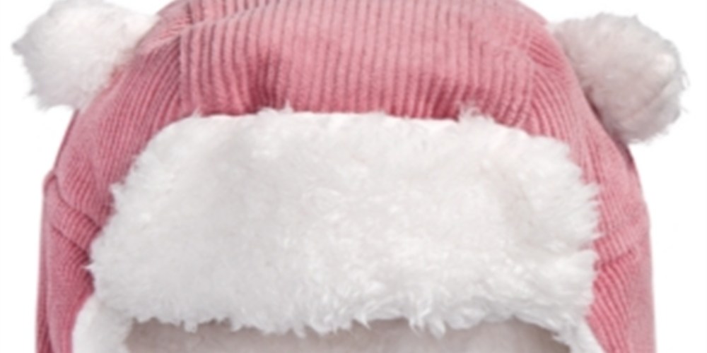 First Impressions Baby Boys & Girl's Faux Fur Trim Corduroy Hat Pink Size 6-12 M